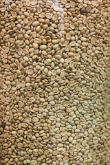 raw coffee beans background.