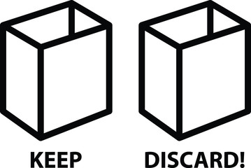 Keep or Discard icon, vector illustration