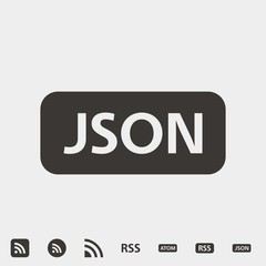 JSON icon vector illustration and symbol for website and graphic design