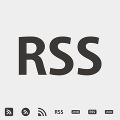 RSS icon vector illustration and symbol for website and graphic design