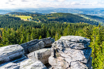 Lookout point on White Rock, Czech: Bila Skala, near Prichovice in Jizera Mountains, Czech Republic