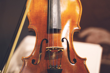 Fototapeta premium Close up shot of a violin,very soft def of field