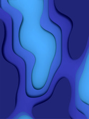 Papercut water background. Sea and ocean. Vector design layout for business presentations, flyers, posters and invitations. Colorful carving art.