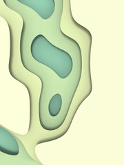 Papercut water background. Sea and ocean. Vector design layout for business presentations, flyers, posters and invitations. Colorful carving art.