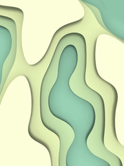 Papercut water background. Sea and ocean. Vector design layout for business presentations, flyers, posters and invitations. Colorful carving art.