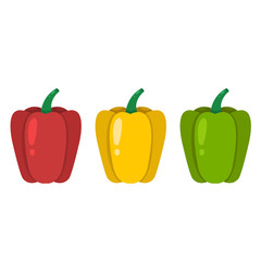 Pepper. Red, green, yellow sweet pepper icon vector illustration isolated on white background