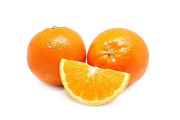 Orange fruits isolated on white background