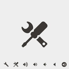 wrench and screwdriver icon vector illustration and symbol for website and graphic design