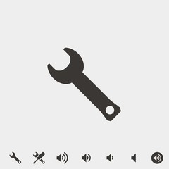 wrench icon vector illustration and symbol for website and graphic design