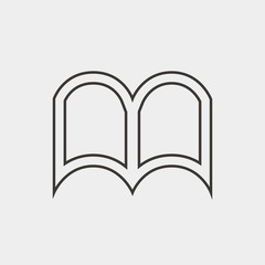 open book icon vector illustration and symbol for website and graphic design