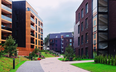Fototapeta na wymiar European Modern residential buildings quarter
