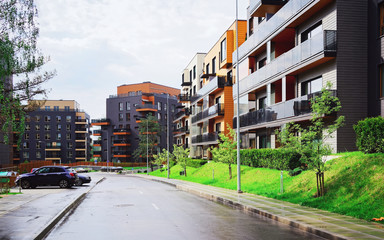 European complex of apartment buildings