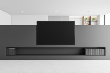 Home movie theatre in modern living room