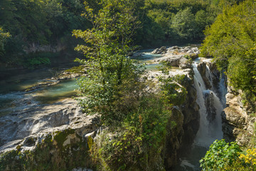 Fototapeta na wymiar Waterfall at Martvili canyon