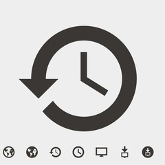 rotation clock icon vector illustration and symbol for website and graphic design