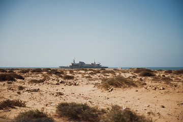 Fototapeta na wymiar Ferry Assalama shipwreck of the coast of South Africa