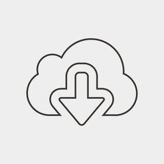 cloud download icon vector illustration and symbol for website and graphic design