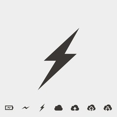 lightning flash icon vector illustration and symbol for website and graphic design