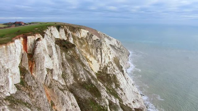 White cliffs at the English coast - aerial view -aerial photography