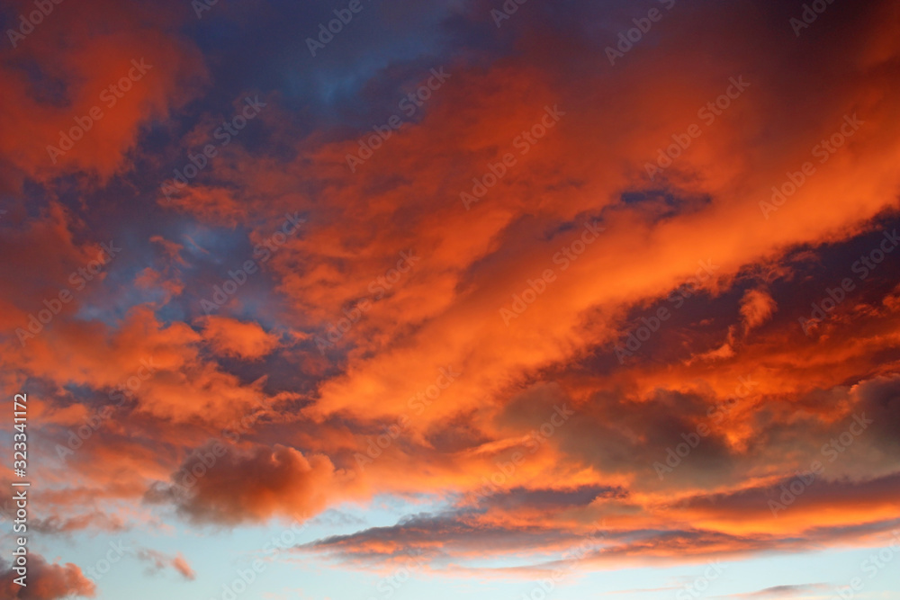 Poster Winter Sunset Clouds in North Devon