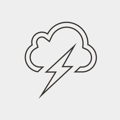 thunder cloud icon vector illustration and symbol for website and graphic design