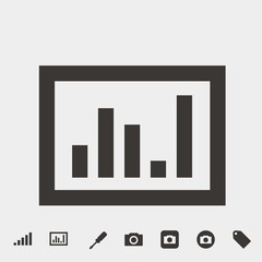 bar graph chart icon vector illustration and symbol for website and graphic design