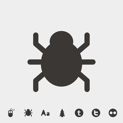 bug icon vector illustration and symbol for website and graphic design