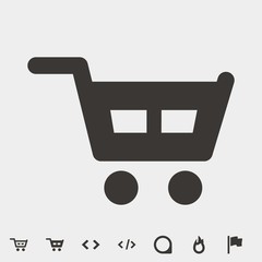 shopping cart icon vector illustration and symbol for website and graphic design