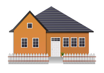 Realistic House front view.