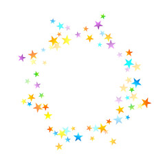 Rainbow Festive Confetti. Carnival Star Falling.