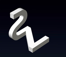 Font stylization of the letters S and Z, Y, L, P, E, B, font composition of the logo. 3D rendering.