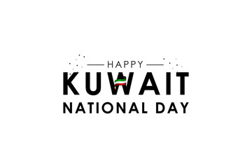 Kuwait National Day With Ribbon Vector Design For Banner Print