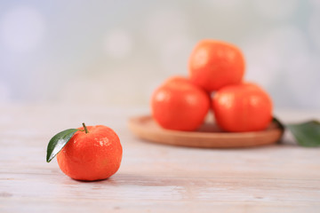 The fresh oranges