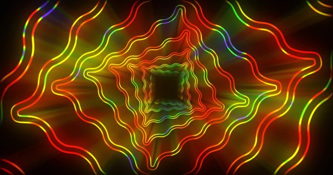 VJ motion in retro futuristic style. Multicolor neon pattern.