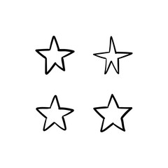 Hand drawn stars, doodle star collection