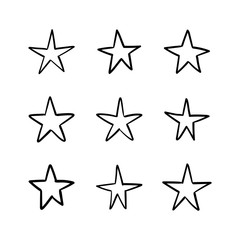 Hand drawn stars, doodle star collection