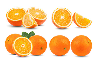 orange sliced on the white background