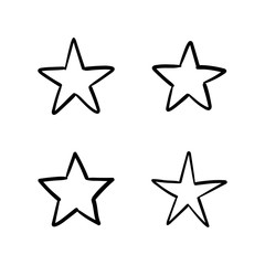 Hand drawn stars, doodle star collection