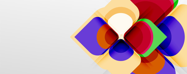 Abstract background - geometric cut paper design flower or square shape composition. Vector Illustration For Wallpaper, Banner, Background, Card, Book Illustration, landing page