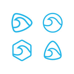 Ocean Logo, Wave Logo, Surf Logo Vector