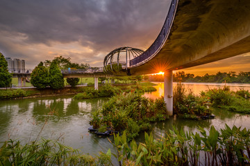 Jan 13/2019 Sunset at Jewel bridge, Punggol Park connector, Singapore