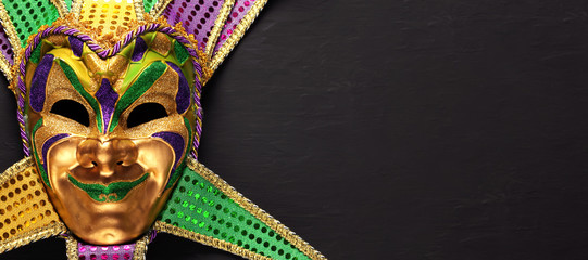 Colorful Mardi Gras mask background © Leigh Prather