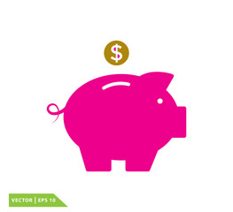 piggy bank icon vector logo template