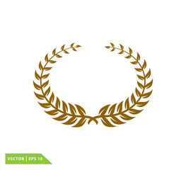 Laurel wreath icon vector logo template