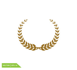 Laurel wreath icon vector logo template
