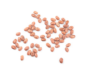 Pile of pinto beans isolated on white