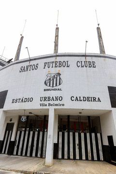 Facade Of Urbano Caldeira Stadium, Known As Vila Belmiro. Soccer Stadium Of Santos FC .