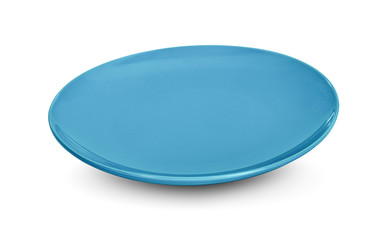 Blue plate isolated on white background