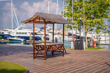 Tropical landscape on an island cottage, nice view and peaceful marina, perfect for getaway