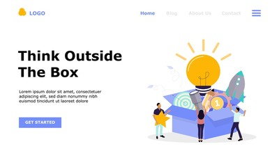 Think Outside The Box Vector Illustration Concept, Suitable for web landing page, ui,  mobile app, editorial design, flyer, banner, and other related occasion